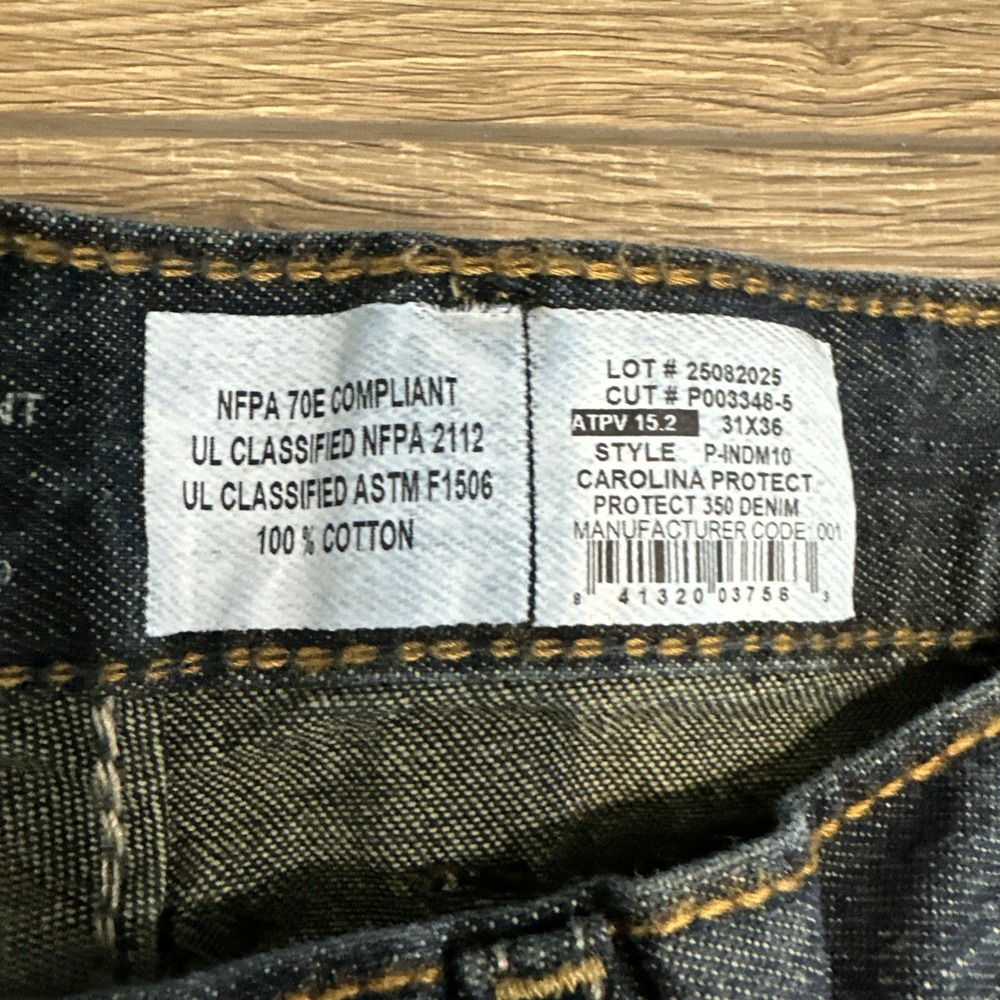 2 Lot Lapco FR Men Jeans 31x36 Blue Denim Straight Leg Flame Resistant 2112 CAT2 - Picture 6 of 8